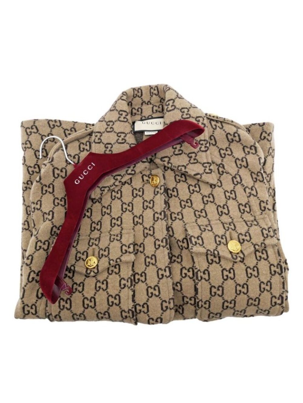 Gucci Cape GG Pattern Beige Dark Brown S Size Apparel - Picture 10 of 10